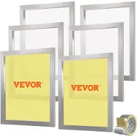 Vevor screentryckssats, 6 delar aluminiumramar för silkscreentryck, 20x24 tums silkscreentrycksram med 160-trådsnät, högspänningsnylonnät och tätningstejp för T-shirts DIY-tryck
