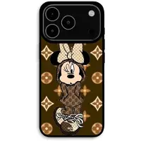 CAPACHEAP Fodral För iPhone 17 Pro Minnie Disney LV brun Manoacase svart