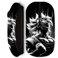 CAPACHEAP Trådlös mus - Dragon Ball - Goku - Svart och Vit - Argt ansikte - USB-mottagare ingår