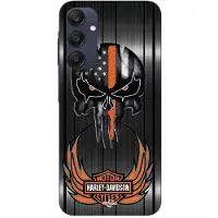 CAPACHEAP Skal för Samsung galaxy A25 Harley Davidson dödskalle grå bakgrund Maniacase grå