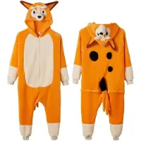 Snody Bingo Kigurumi Bluey Onesies för Barn, Tecknade Pyjamas Djur Cosplay Kostym Halloween Julklapp, Outfits Pojkar Flickor Hemkläder 140(Fit130-140cm) beige