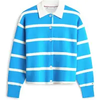 Tommy Hilfiger Pure Wool Oversized Rugby Cardigan