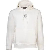 Armani Exchange för män. XM000369AF10818U0009 Vit laminerad hoodie med huva i bomullspolyester med stretch och huva (XXL), Casual, Depor
