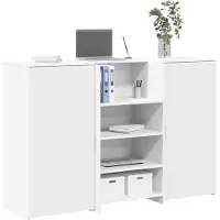 vidaXL Receptionsdisk vit 155x50x103,5 cm konstruerat trä