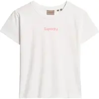 Superdry för kvinnor. W1011635A T-shirt med Core City-logotyp i vitt (XS), Casual, Bomull, Kort ärm
