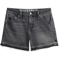 Superdry för kvinnor. W7110449A Svarta midjehöga shorts (26), Casual, Bomull, Denim