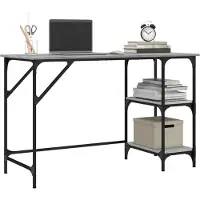 vidaXL Skrivbord grå sonoma 120x50x75 cm metall och konstruerat trä