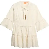 Superdry för kvinnor. W8011916A Beige långärmad miniklänning med lång ärm (M), Casual, Bomull