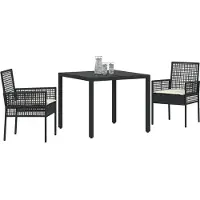 vidaXL Trädgårdsmöbelset 3 pcs Brun konstrotting