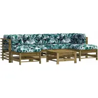 vidaXL Loungegrupp med dynor 7 delar impregnerad furu