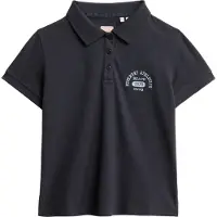 Superdry för kvinnor. W6011869A Polotröja med smal passform 90s navy (S), Casual, Bomull, Kort ärm