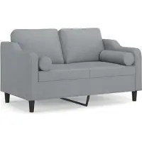 vidaXL 2-sits soffa med prydnadskuddar taupe 140 cm tyg