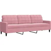 vidaXL 3-sitssoffa rosa 210 cm sammet