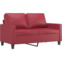 vidaXL 2-sitssoffa vinröd 120 cm fuskläder