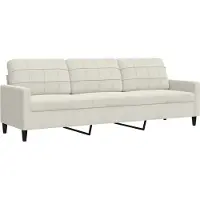 vidaXL 3-sitssoffa gräddvit 210 cm sammet