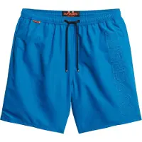 Superdry för män. M3010246A Premium broderad baddräkt 43,2 cm blå (XXL), Strandkläder, Återvunnen polyester, Hållbar