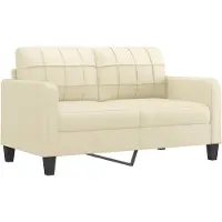 vidaXL 2-sitssoffa Grädde 140 cm konstläder