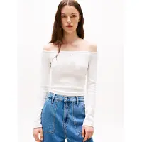 Tommy Hilfiger Långärmade T-shirts TJW SLIM ESSENTIAL BOAT NECK LS kvinnor - Vit - EU S