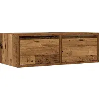 vidaXL Tv-bänk med LED-belysning åldrat trä 75x35,5x25 cm
