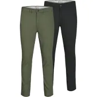Jack & Jones Chinobyxa 'Macro Dave' pastellgrön / svart