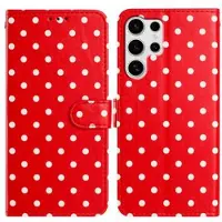 Mtp Products Samsung Galaxy S25 Ultra plånboksfodral med prickmönster - röd