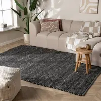 NATURL. Ullmatta | Feline antracit/melerad hos Volero | 160x230 cm | Ull | Blandat | Rektangulär | Plattvävd