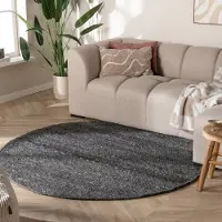 NATURL. Rund ullmatta | Feline antracit/melerad hos Volero | Ø 160 cm | Ull | Blandat | Rund | Plattvävd