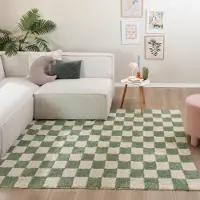 FRAAI Retromatta | Gambit grön/vit hos Volero | 80x150 cm | Bomull | Symmetrisk | Rektangulär | Hög lugg