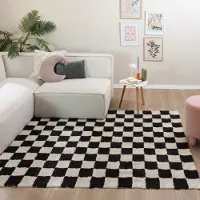FRAAI Retromatta | Gambit svart/vit hos Volero | 80x150 cm | Bomull | Symmetrisk | Rektangulär | Hög lugg