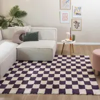FRAAI Retromatta | Gambit mörklila/vit hos Volero | 200x290 cm | Bomull | Symmetrisk | Rektangulär | Hög lugg