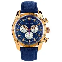 Versace VDB030014 V-Ray Guldtonad Herrklocka 44mm blå