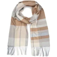 Suitable Sjal Softfeel Check Off-White Grå Beige