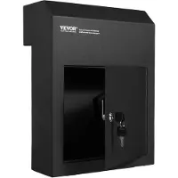 Vevor Through The Door Key Drop Box 12x6x16" brevlåda med 1,8"12" nyckellås Svart