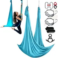 Vevor Aerial Silk &amp; Yoga Swing, 11 Yards, Aerial Yoga Hammock Kit med 100gsm nylontyg, komplett riggningshårdvara och enkel installationsguide, antigravitationsflygning för alla nivåer fitness bod