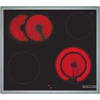 Bosch Serie | 4 NKN645GA2E - Keramisk häll - 4 kokplattor - Fördjupning - bredd: 56 cm - djup: 49 cm - med kanter i rostfritt stål - svart