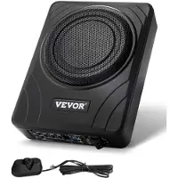 Vevor 8" 300W subwoofer för undersätet, smala, drivna subwoofers för undersätet, lågprofilsubwoofer med inbyggd förstärkare, hög-/lågnivåingång och volymkontroll för stadsjeepar, bil, lastbil, husbil