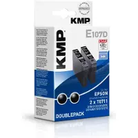 KMP Bläck Ersätter Epson T0711 Kompatibel 2-pack Svart E107D 1607,4021