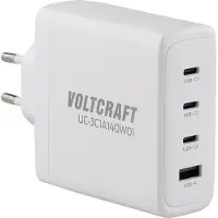 Voltcraft UC-3C1A140W01 USB-laddare 140 W 3x USB-C, 1x USB-A USB PD 3.1 Vit Inomhus GaN