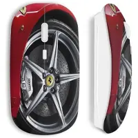 CAPACHEAP Souris Sans Fil Ferrari Roue Jante Rouge Silver