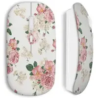 CAPACHEAP Souris sans Fil - Vintage - Rose - Clé USB wifi - Compatible Mac et PC - Ergonomique