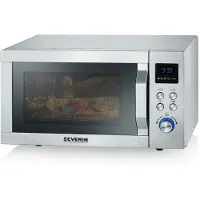 Severin MW 7774 Mikrovågsugn Rostfritt stål (borstat), Silver 900 W Grillfunktion, med pizzafunktion, Varmluftsfunktion