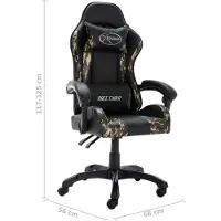 vidaXL Gamingstol, svart och kamouflage, konstläder