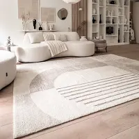 FRAAI Fluffig matta | Serene Shapes gräddvit hos Volero | 120x170 cm | Polypropen | Abstrakt | Rektangulär | Hög lugg