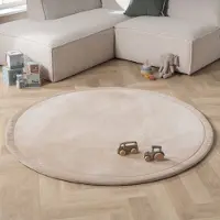 Little Olly Rund lekmatta | Jip beige hos Volero | Ø 180 cm | Polyester | Enfärgad | Rund | Plattvävd
