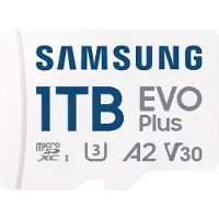 Samsung microSD Card EVO Plus microSD-Kort Box 1 TB A2 Application Performance Class, v30 Video Speed Class, UHS-Class 3, Class 10 Vattentät, inkl. SD-adapter