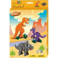 Hama Midi Set - 2000 st. - Dino World - - One Size - Pärlor