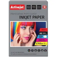 ActiveJet AP6-260GR100, Vit, Glansigt, 260 g/m ^, Bläckstråleskrivare, A6, Harts
