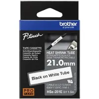 Brother HSe-251E - Svart på vitt - Rulle (2,1 cm x 1,5 m) 1 kassett(er) hängande låda - rörtejp för värmekrympning - för P-Touch PT-D800W, PT-E550WVP