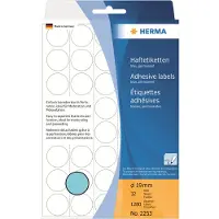 Herma - Papper - permanent självhäftande - blå - 19 mm, rund 1280 etikett (er) (32 ark x 40) runda etiketter