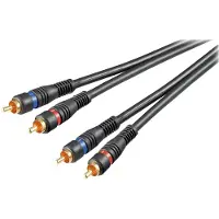 Wentronic goobay - Ljudkabel - sammansatt ljud - RCA kontakt till RCA kontakt - 1.5 m - dubbelt skärmad koaxial - svart